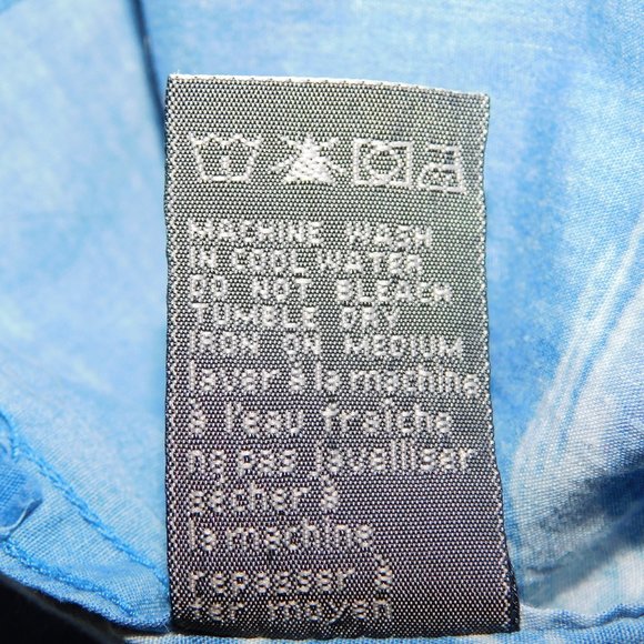 RETREAT Mens L  Island Golf Scene Blue Button Front Short Sleeve Shirt - Picture 7 of 13